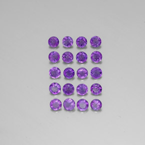 Pedras preciosas de ametista violeta natural de  ct, corte redondo, VS