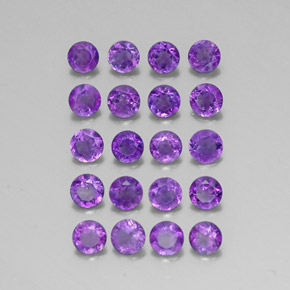 Pedras preciosas de ametista violeta natural de  ct, corte redondo, VS
