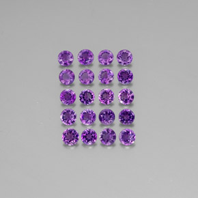 Pedras preciosas de ametista violeta natural de  ct, corte redondo, VS
