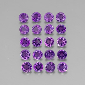 Pedras preciosas de ametista violeta natural de  ct, corte redondo, VS
