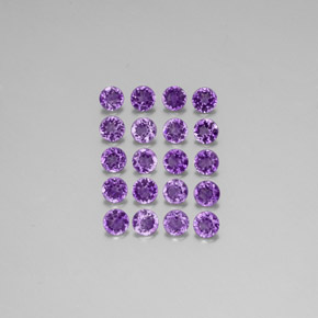 Pedras preciosas de ametista violeta natural de  ct, corte redondo, VS