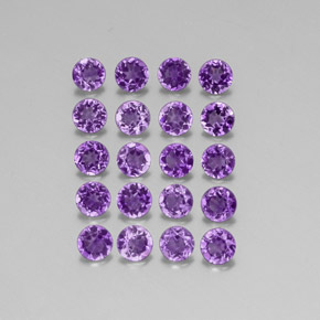 Pedras preciosas de ametista violeta natural de  ct, corte redondo, VS