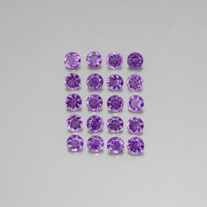 Pedras preciosas de ametista violeta natural de  ct, corte redondo, VS
