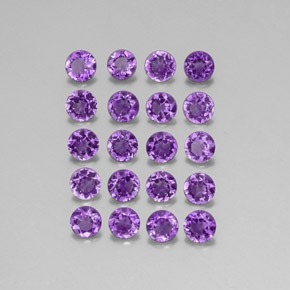 Pedras preciosas de ametista violeta natural de  ct, corte redondo, VS