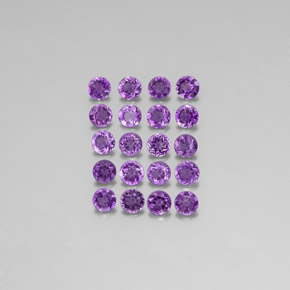 Pedras preciosas de ametista violeta natural de  ct, corte redondo, VS