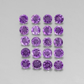 Pedras preciosas de ametista violeta natural de  ct, corte redondo, VS