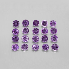 Pedras preciosas de ametista violeta natural de  ct, corte redondo, VS