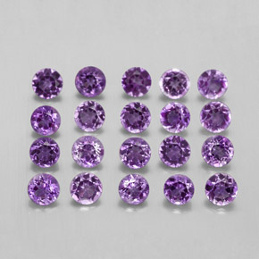 Pedras preciosas de ametista violeta natural de  ct, corte redondo, VS