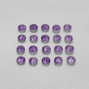 Pedras preciosas de ametista violeta natural de  ct, corte redondo, VS