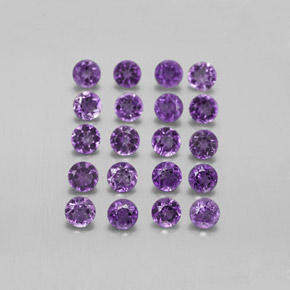 Pedras preciosas de ametista violeta natural de  ct, corte redondo, VS