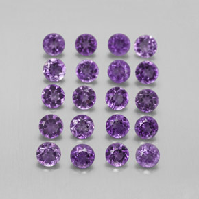 Pedras preciosas de ametista violeta natural de  ct, corte redondo, VS