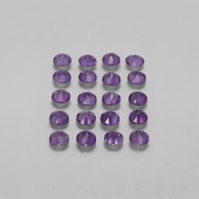 Pedras preciosas de ametista violeta natural de  ct, corte redondo, VS