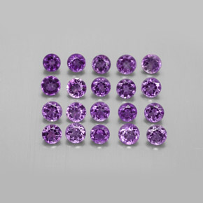 Pedras preciosas de ametista violeta natural de  ct, corte redondo, VS
