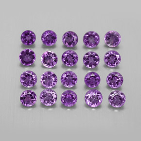 Pedras preciosas de ametista violeta natural de  ct, corte redondo, VS