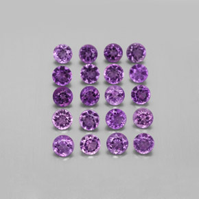 Pedras preciosas de ametista violeta natural de  ct, corte redondo, VS