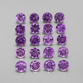 Pedras preciosas de ametista violeta natural de  ct, corte redondo, VS