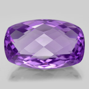 Ametista violeta natural 18,21ct, almofada cortada, VVS-VS