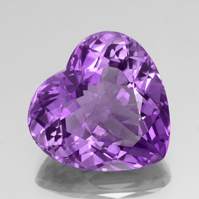 Ametista violeta natural 20,85ct, formato de coração, VVS-VS