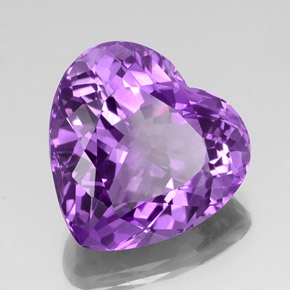 Ametista violeta natural 20,85ct, formato de coração, VVS-VS