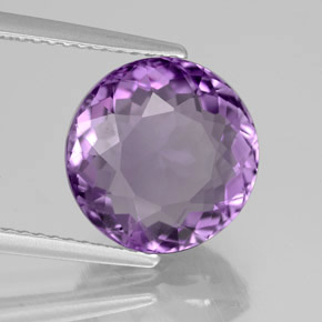 Ametista violeta natural 5,13ct, corte redondo, VS