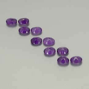 Pedras preciosas de ametista violeta natural de 3,09 ct, corte oval, VS
