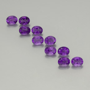 Pedras preciosas de Ametista Violeta Intenso natural de 3.52 ct, Corte Oval, VS