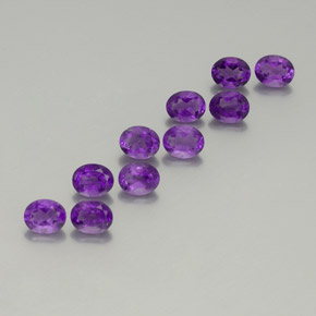 Pedras preciosas de Ametista Violeta Intenso natural de 3.52 ct, Corte Oval, VS