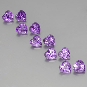 Pedras preciosas de ametista violeta natural de 7,37 ct, formato de coração, VS