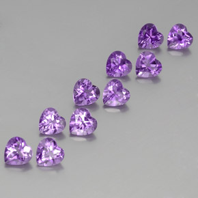 Pedras preciosas de ametista violeta natural de 7,37 ct, formato de coração, VS