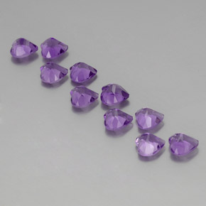 Pedras preciosas de ametista violeta natural de 7,37 ct, formato de coração, VS