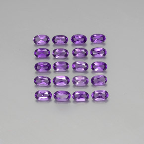 Pedras preciosas de ametista violeta vívido natural de 4,34 ct, corte oval, VVS-VS