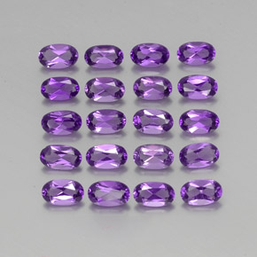 Pedras preciosas de ametista violeta vívido natural de 4,34 ct, corte oval, VVS-VS