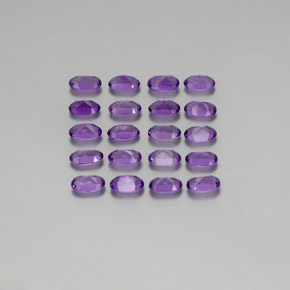 Pedras preciosas de ametista violeta vívido natural de 4,34 ct, corte oval, VVS-VS