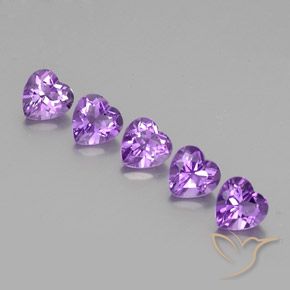 Pedras preciosas de Ametista Violeta Vívido natural de 3.52 ct, Coração, VVS-VS