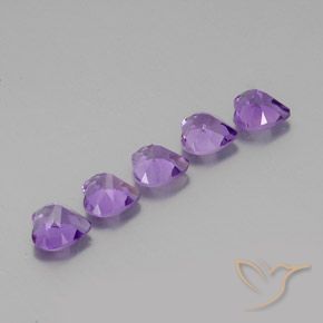 Pedras preciosas de Ametista Violeta Vívido natural de 3.52 ct, Coração, VVS-VS