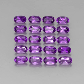 Pedras preciosas de Ametista Violeta Vívido natural de 4.65 ct, Corte Oval, VVS-VS