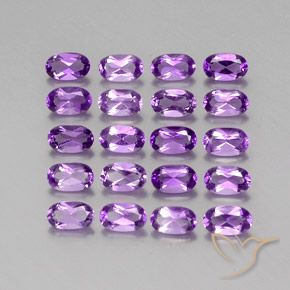 Pedras preciosas de ametista violeta arroxeado natural de 4,38 ct, corte oval, VVS-VS