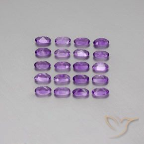 Pedras preciosas de ametista violeta arroxeado natural de 4,38 ct, corte oval, VVS-VS
