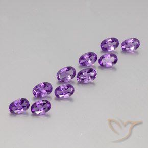 Pedras preciosas de Ametista Violeta Púrpura natural de 3.88 ct, oval, VVS-VS