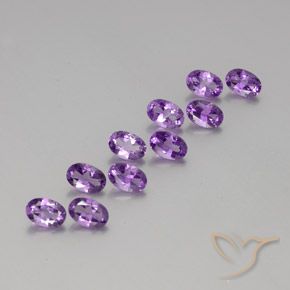 Pedras preciosas de Ametista Violeta Púrpura natural de 4.02 ct, oval, VVS-VS