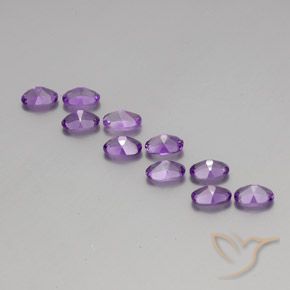 Pedras preciosas de Ametista Violeta Púrpura natural de 4.02 ct, oval, VVS-VS