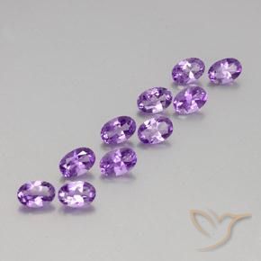 Pedras preciosas de Ametista Violeta Púrpura natural de 4.11 ct, oval, VVS-VS