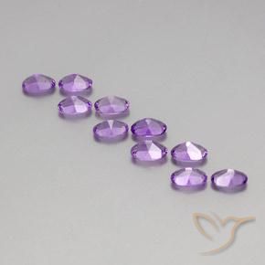 Pedras preciosas de Ametista Violeta Púrpura natural de 4.11 ct, oval, VVS-VS