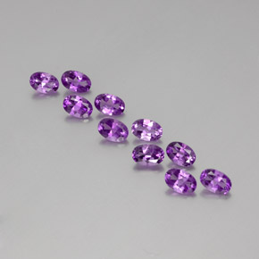 Pedras preciosas de Ametista Violeta Púrpura Profundo natural de 4,06 ct, Corte Oval, VVS-VS