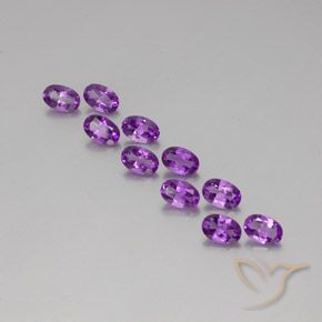 Pedras preciosas de Ametista Violeta Púrpura Médio natural de 4.09 ct, oval, VVS-VS