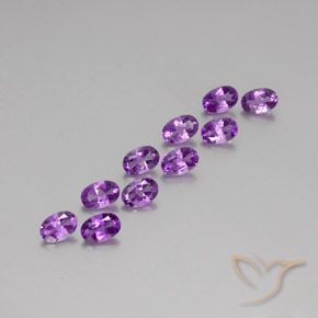 Pedras preciosas de Ametista Violeta Púrpura Profundo natural de 4.00 ct, oval, VVS-VS