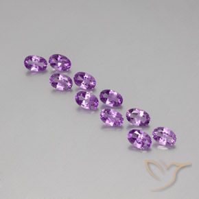 Pedras preciosas de Ametista Violeta Púrpura natural de 4.00 ct, oval, VS