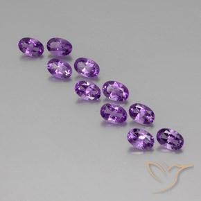 4.05ctw Natural Violeta Púrpura Médio Ametista, oval, VVS-VS