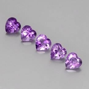 Pedras preciosas de Ametista Violeta Púrpura Médio natural de 3.60 ct, Formato de coração, VVS-VS