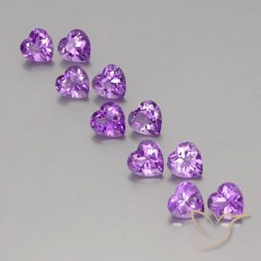 7.04ctw Natural Violeta Púrpura Ametista, Coração, VVS-VS
